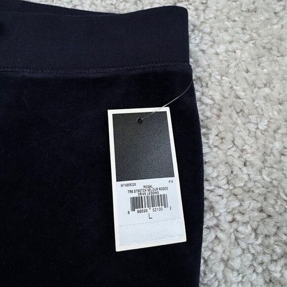 Juicy Couture Stretch Velour Rodeo Drive Legging Regal Navy Blue Large NEW - Picture 6 of 9
